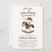 Western Cowboy Rocking Horse Boy Babydusche Einladung (Vorderseite)