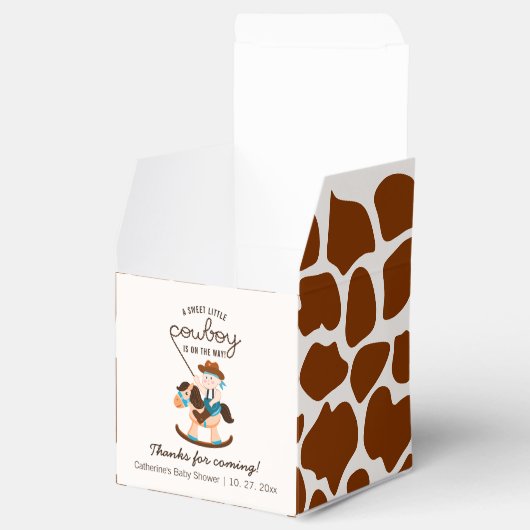 Western Cowboy Rocking Horse Boy Babydusche Geschenkschachtel (Geöffnet)