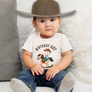 Western Cowboy Rocking Horse Boy Geburtstag Baby T-shirt