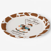 Western Cowboy Rocking Horse Boy Geburtstag Pappteller (Schrägansicht)