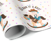 Western Cowboy Rockpferd seine Kinderdusche Geschenkpapier (Rolleneckpunkt)