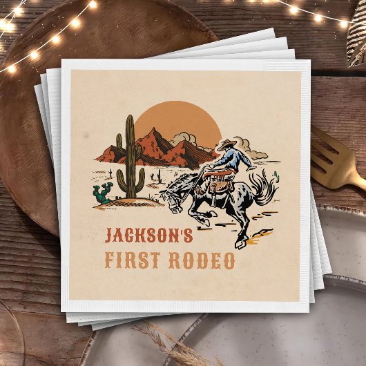 Western Cowboy Rodeo 1. Geburtstag Napkins Serviette