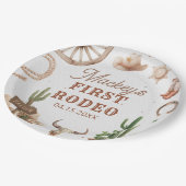 Western Cowboy Rodeo Birthday Paper Plate Pappteller (Schrägansicht)