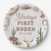 Western Cowboy Rodeo Birthday Paper Plate Pappteller (Vorderseite)