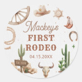 Western Cowboy Rodeo Birthday Sticker (Vorderseite)