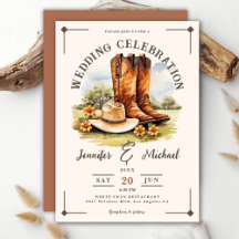 Western Cowboy Rodeo Boots Country Wedding