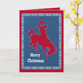 Western Cowboy Rodeo Bronc Rider Imitate Leather Karte (Gelbe Blume)