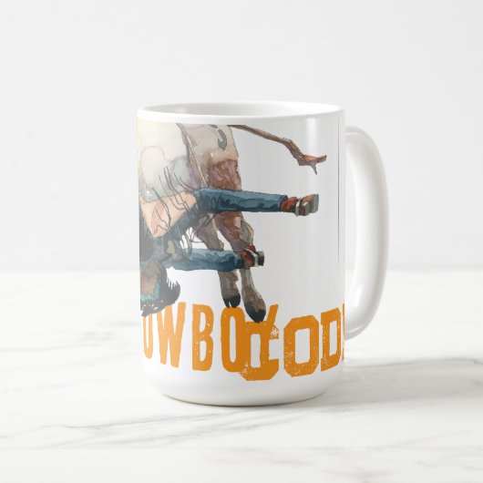 Western Cowboy Rodeo Bull Kaffeetasse (VorderseiteRechts)