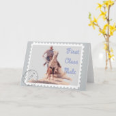 Western Cowboy Rodeo Calf Roper Grußkarte Karte (Gelbe Blume)