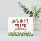 Western Cowboy Rodeo Dankeschön Karte (Stehend Vorderseite)