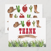 Western Cowboy Rodeo Dankeschön Karte (Vorne/Hinten)