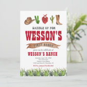 Western Cowboy Rodeo Einladung zum Geburtstag (Stehend Vorderseite)