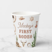Western Cowboy Rodeo Geburtstag Pappbecher (Vorderseite)