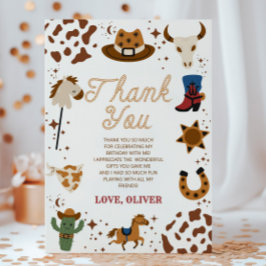 Western Cowboy Rodeo Geburtstagsparty Dankeskarte