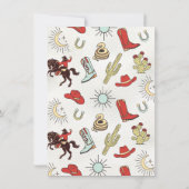 Western Cowboy Rodeo Handzeichnung Geburtstag Einladung (Rückseite)