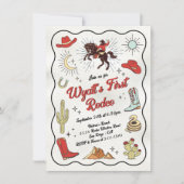Western Cowboy Rodeo Handzeichnung Geburtstag Einladung (Vorderseite)