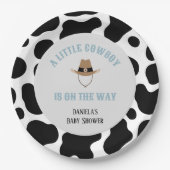 Western Cowboy Rodeo Kuh Print Boy Baby Dusche Pappteller (Vorderseite)