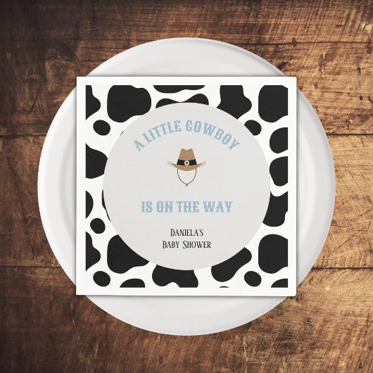 Western Cowboy Rodeo Kuh Print Boy Baby Dusche Serviette