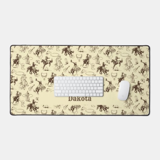 Western Cowboy Rodeo Pferde Schreibtischunterlage (Tastatur & Maus)
