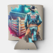 Western Cowboy Rodeo-Team in Arena Dosenkühler (Rückseite)