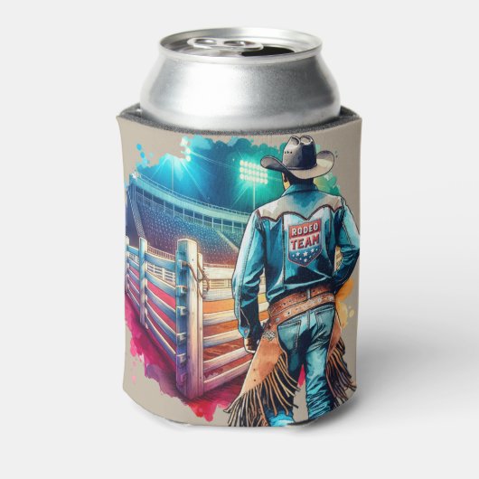 Western Cowboy Rodeo-Team in Arena Dosenkühler (Kanne Rückseite)