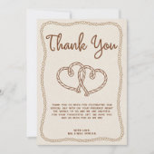 Western Cowboy Rope Foto Hochzeit Dankeschön Karte (Vorderseite)