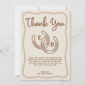 Western Cowboy Rope Horseshoe Photo Thank You Card Einladung (Vorderseite)