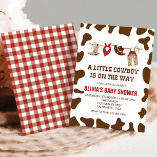 Western Cowboy roter Baby Shower Einladung