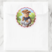 Western Cowboy Runder Aufkleber (Tasche)