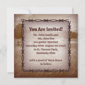 Western Cowboy Rustic Country Wedding Einladung (Rückseite)