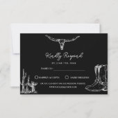 Western Cowboy Rustic Desert Country Boots Wedding RSVP Karte (Vorderseite)