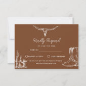 Western Cowboy Rustic Desert Country Boots Wedding RSVP Karte (Vorderseite)