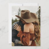 Western Cowboy Rustic Wedding  Einladung (Rückseite)