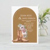 Western Cowboy Rustikale Blumenhochzeit Einladung (Stehend Vorderseite)