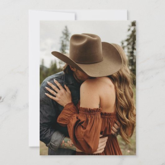 Western Cowboy Rustikale Blumenhochzeit Einladung (Rückseite)