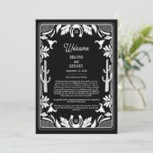 Western Cowboy Rustikale Hochzeitreise Programm (Stehend Vorderseite)