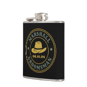 Western Cowboy Rustikales Logo Personalisierte Tra Flachmann (Links)