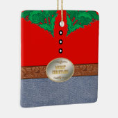 Western-Cowboy-Sankt-Gürtelschnalle-rote Keramikornament (Rechts)