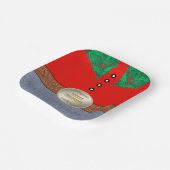 Western Cowboy Santa Belt Buckle Red Shirt Jeans Pappteller (Gewinkelt)