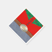 Western Cowboy Santa Belt Buckle Red Shirt Jeans Serviette (Ecke)