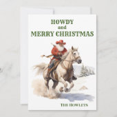 Western Cowboy Santa Christmas Holiday Feiertagskarte (Vorderseite)