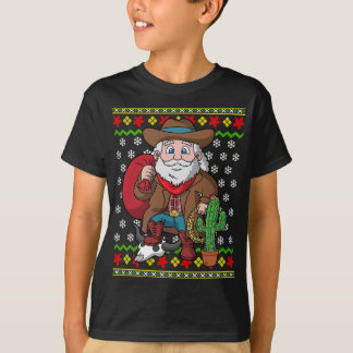 Western Cowboy Santa Claus Ugly Weihnachtssüßer T-Shirt
