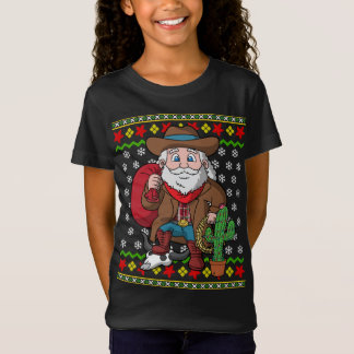 Western Cowboy Santa Claus Ugly Weihnachtssüßer T-Shirt