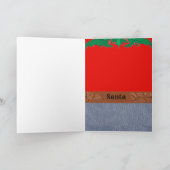 Western Cowboy Santa Red Shirt Jeans Gürtelschnall Karte (Innenseite)