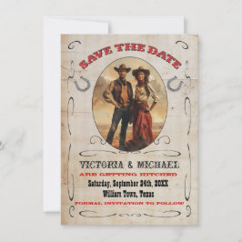 Western Cowboy Save the Date Einladung