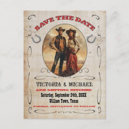 Western Cowboy Save the Date Postkarten