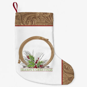Western-Cowboy-Seil und Sporn-Imitat-Leder Kleiner Weihnachtsstrumpf