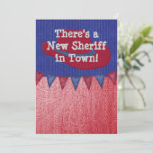 Western Cowboy Sheriff Baby Ankündigung (Stehend Vorderseite)