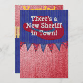 Western Cowboy Sheriff Baby Ankündigung (Vorne/Hinten)