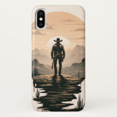 Western Cowboy Silhouette Case-Mate iPhone Hülle (Rückseite)